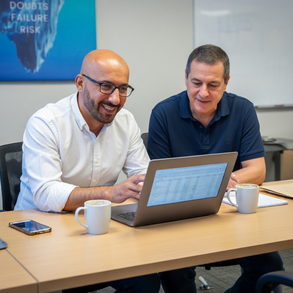 Amin Rad walking an investor through a Solto deal-flow dashboard